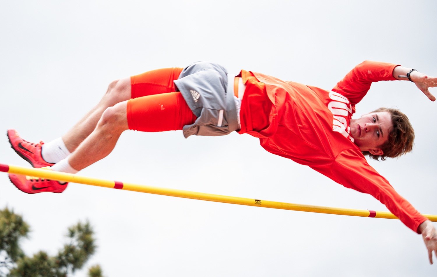 Adam Blalock cleared 12'6" to take first place in the pole vault. [run, don't walk, for more shots]